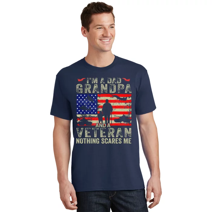 IM A Dad Grandpa And Veteran Grandpa Fathers Day Vintage T-Shirt