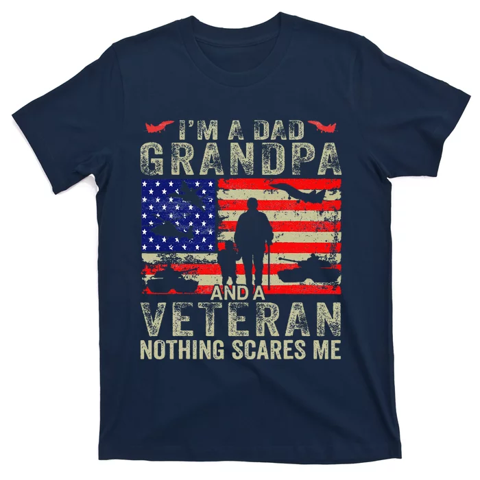 IM A Dad Grandpa And Veteran Grandpa Fathers Day Vintage T-Shirt