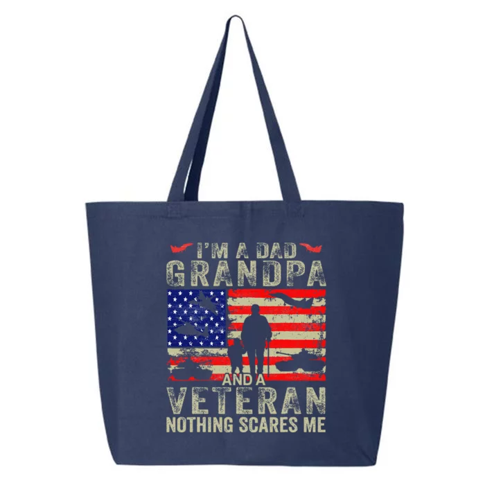 IM A Dad Grandpa And Veteran Grandpa Fathers Day Vintage 25L Jumbo Tote