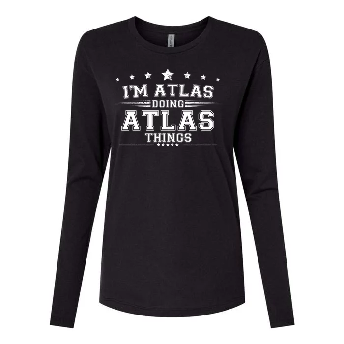 Im Atlas Doing Atlas Things Womens Cotton Relaxed Long Sleeve T-Shirt