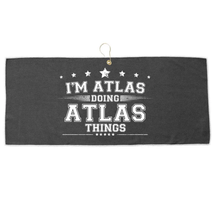 Im Atlas Doing Atlas Things Large Microfiber Waffle Golf Towel