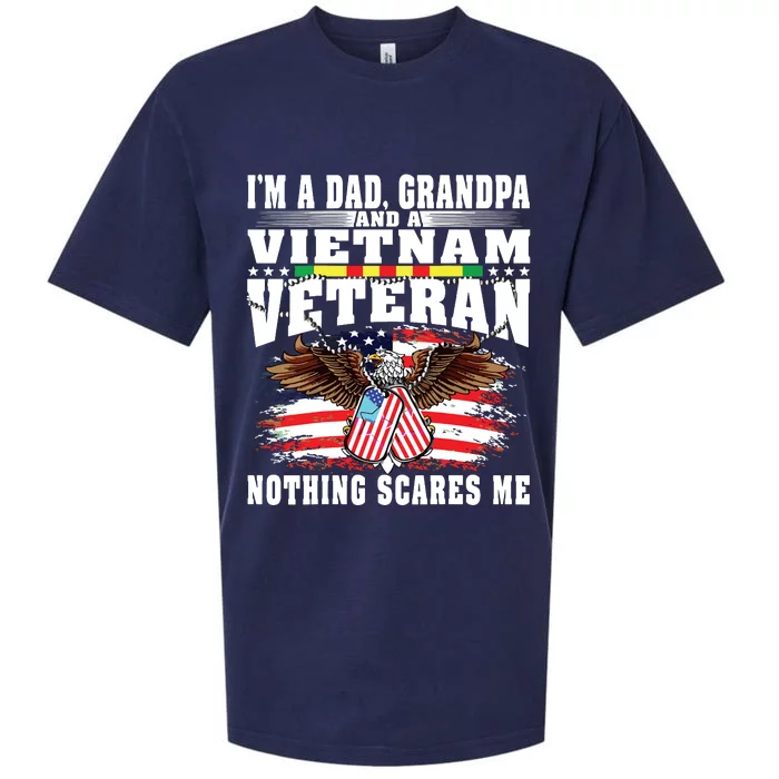 Im A Dad Grandpa And Vietnam Veteran Nothing Scares Me Sueded Cloud Jersey T-Shirt