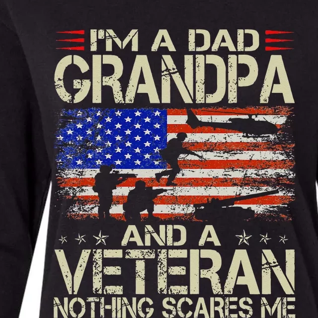 Im A Dad Grandpa And Veteran Fathers Day Papa Grandpa Gifts Womens Cotton Relaxed Long Sleeve T-Shirt