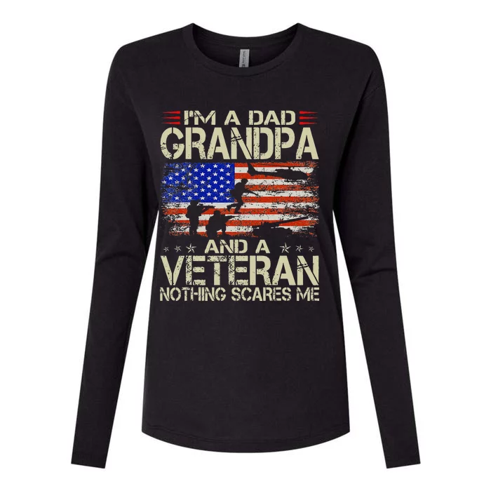 Im A Dad Grandpa And Veteran Fathers Day Papa Grandpa Gifts Womens Cotton Relaxed Long Sleeve T-Shirt