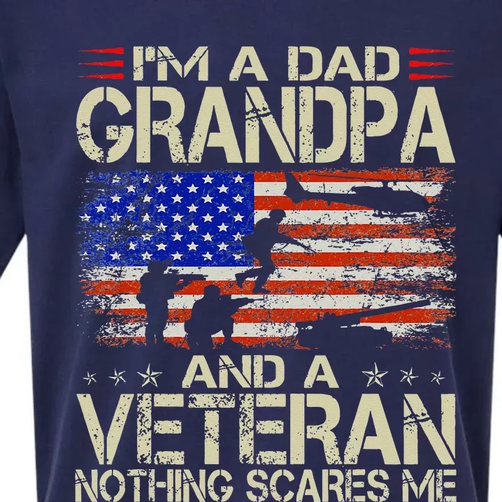 Im A Dad Grandpa And Veteran Fathers Day Papa Grandpa Gifts Sueded Cloud Jersey T-Shirt