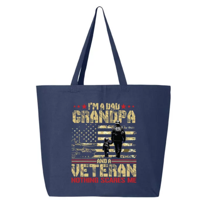 Im A Dad Grandpa And Veteran Fathers Day Papa Grandpa 25L Jumbo Tote