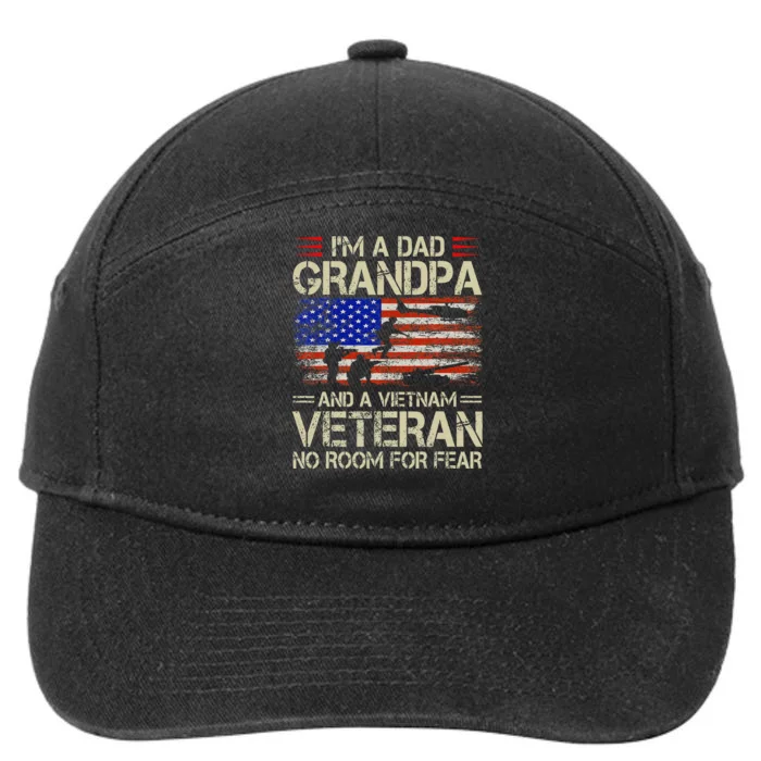 Im A Dad Grandpa And Vietnam Veteran Us Flag Papa 7-Panel Snapback Hat