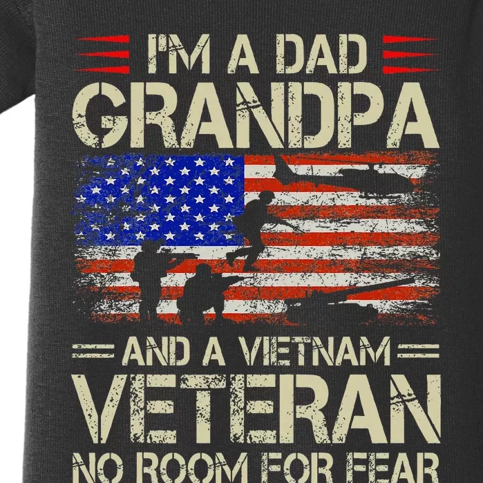 Im A Dad Grandpa And Vietnam Veteran Us Flag Papa Baby Bodysuit