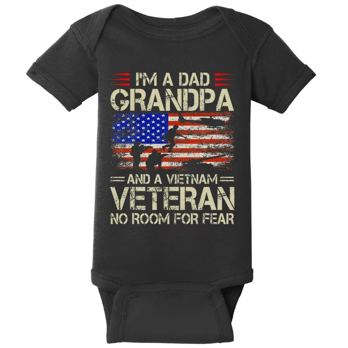 Im A Dad Grandpa And Vietnam Veteran Us Flag Papa Baby Bodysuit