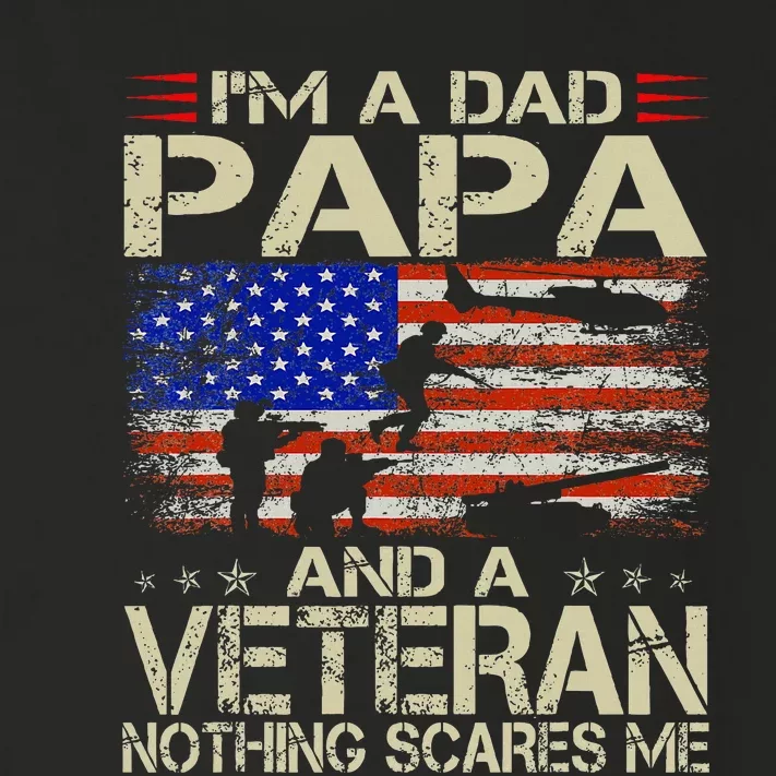 IM A Dad Papa And Veteran Retro Dad Papa Grandpa Toddler Long Sleeve Shirt