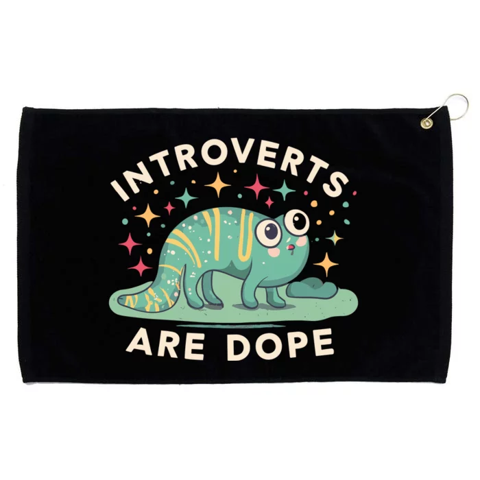 Introverts Are Dope Grommeted Golf Towel