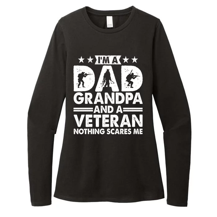 I'm A Dad Grandpa And A Veteran Nothing Scares Me Womens CVC Long Sleeve Shirt