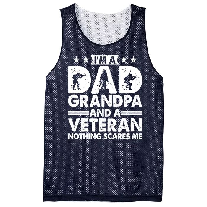 I'm A Dad Grandpa And A Veteran Nothing Scares Me Mesh Reversible Basketball Jersey Tank