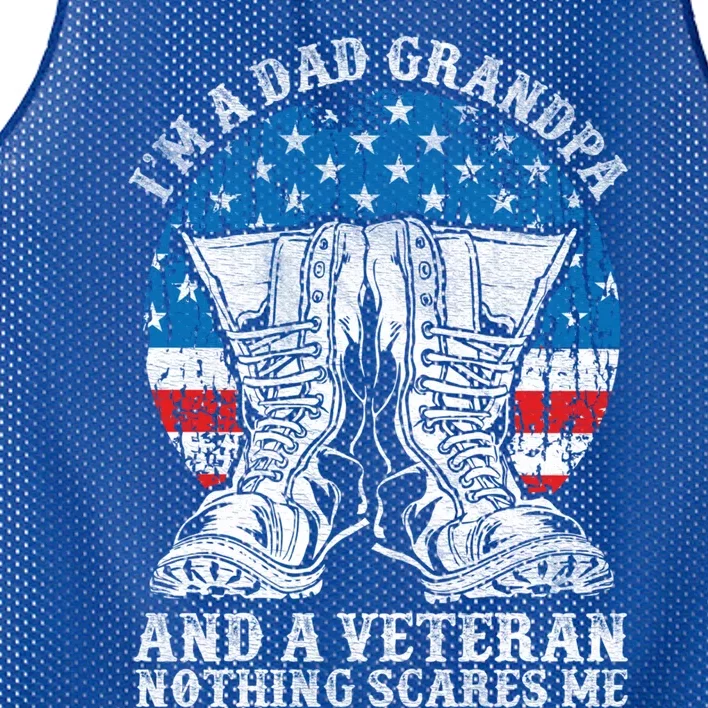 Im A Dad Grandpa And A Veteran Nothing Scares Me Cute Gift Mesh Reversible Basketball Jersey Tank