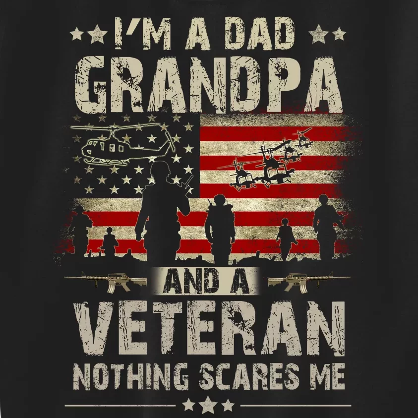 Im A Dad Grandpa And Veteran Fathers Day Papa Grandpa Kids Sweatshirt