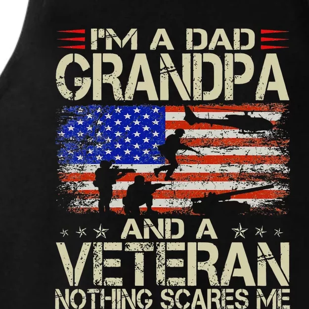 Im A Dad Grandpa And Veteran Fathers Day Papa Grandpa Gifts Ladies Tri-Blend Wicking Tank