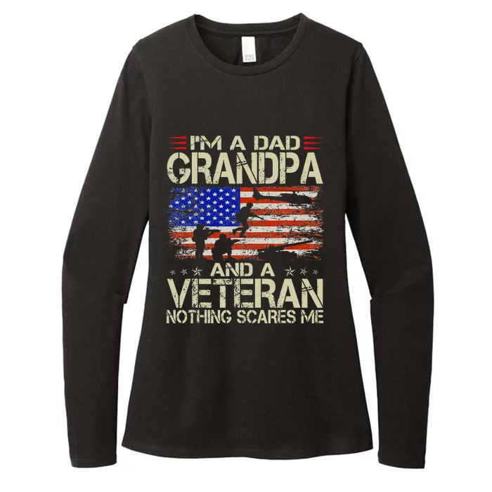 Im A Dad Grandpa And Veteran Fathers Day Papa Grandpa Gifts Womens CVC Long Sleeve Shirt