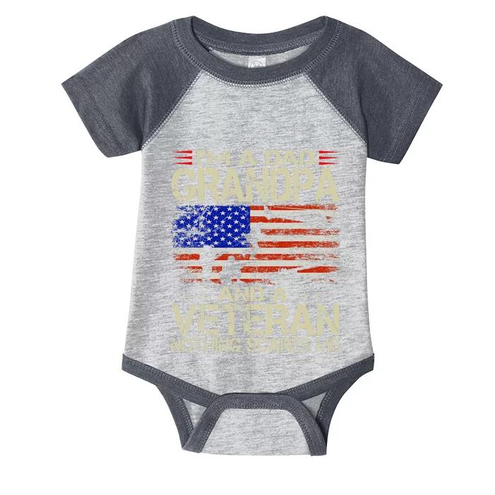 Im A Dad Grandpa And Veteran Fathers Day Papa Grandpa Gifts Infant Baby Jersey Bodysuit