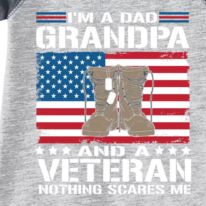 Im A Dad Grandpa And A Veteran Nothing Scares Me Infant Baby Jersey Bodysuit