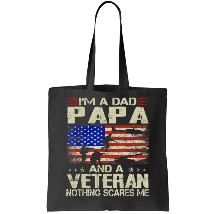 I'm A Dad Papa And Veteran Father's Day Retro Tote Bag