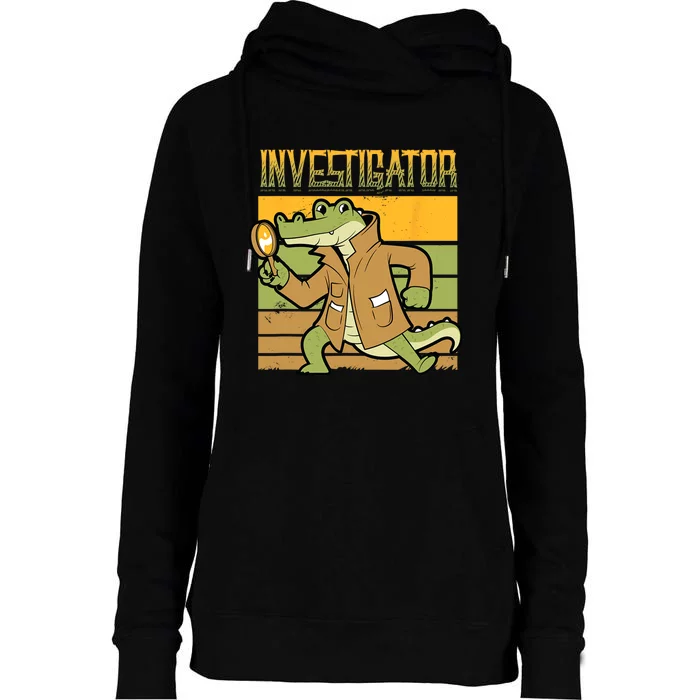 Investigator Alligator Detective Womens Funnel Neck Pullover Hood