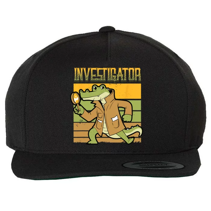 Investigator Alligator Detective Wool Snapback Cap