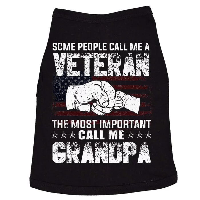 I'm A Dad Grandpa And Veteran Funny Retro For Papa Doggie Tank