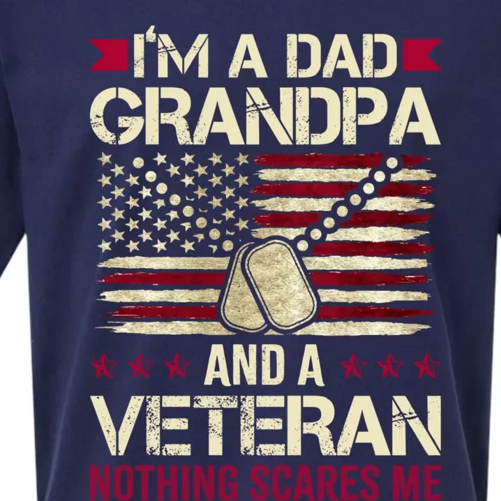 IM A Dad Grandpa And A Veteran Nothing Scares Me Sueded Cloud Jersey T-Shirt