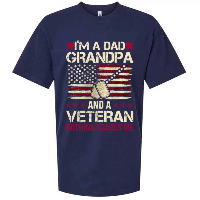 IM A Dad Grandpa And A Veteran Nothing Scares Me Sueded Cloud Jersey T-Shirt