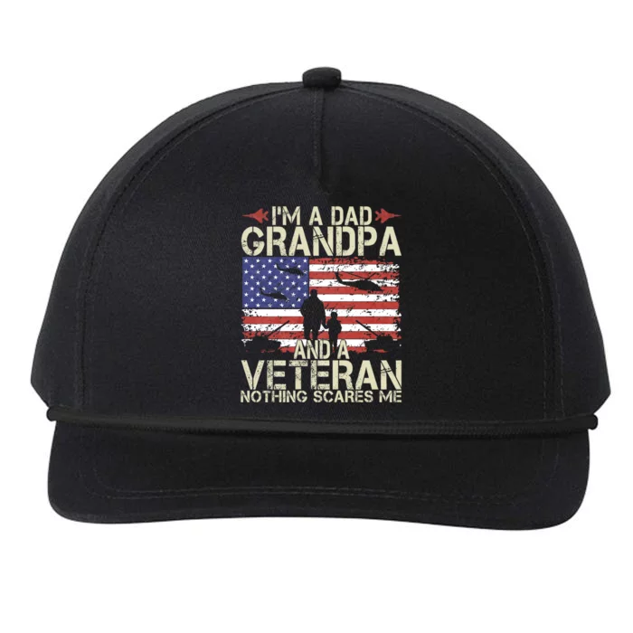 IM A Dad Grandpa And Veteran Fathers Day Papa Grandpa Gifts Snapback Five-Panel Rope Hat