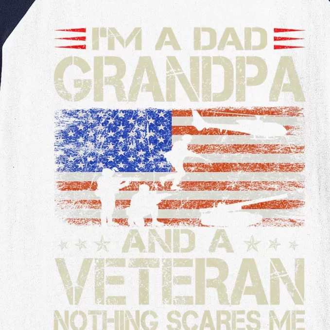 IM A Dad Grandpa And Veteran Fathers Day Papa Grandpa Gifts Baseball Sleeve Shirt