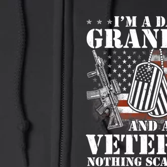 Im A Dad Grandpa Veteran Fathers Day 4th Of July Memorial Day Full Zip Hoodie