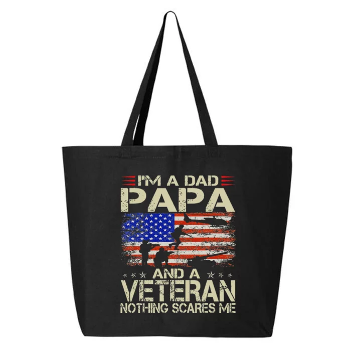 I'm A Dad Papa And Veteran Funny Retro Veteran's Day 25L Jumbo Tote