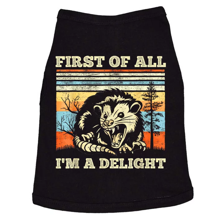 Im A Delight Sarcastic Angry Opossum Possum Doggie Tank