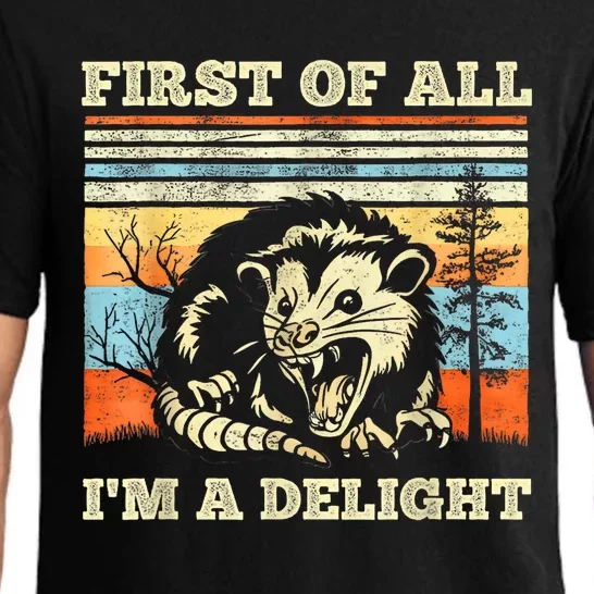 Im A Delight Sarcastic Angry Opossum Possum Pajama Set