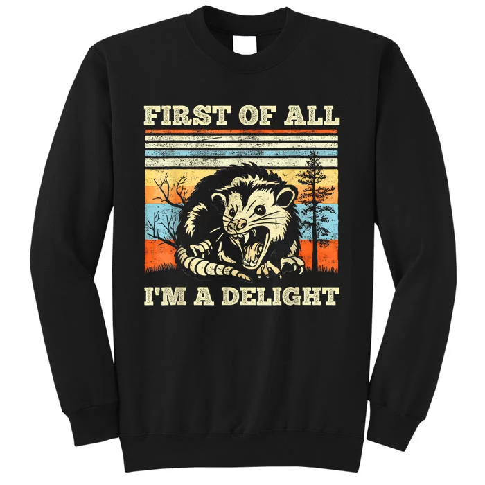 Im A Delight Sarcastic Angry Opossum Possum Tall Sweatshirt