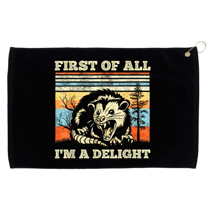 Im A Delight Sarcastic Angry Opossum Possum Grommeted Golf Towel