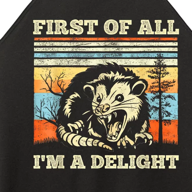 Im A Delight Sarcastic Angry Opossum Possum Women’s Perfect Tri Rocker Tank