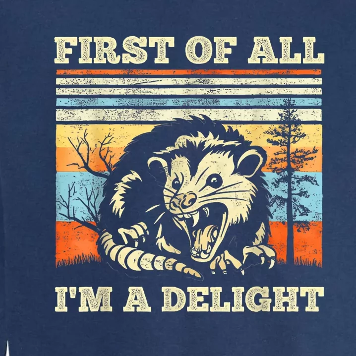 Im A Delight Sarcastic Angry Opossum Possum Garment-Dyed Sweatshirt