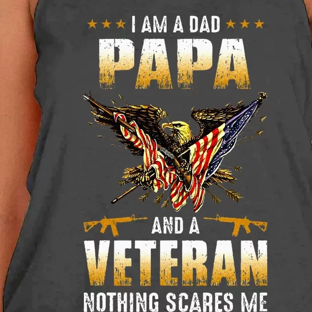 IM A Dad Papa And A Veteran FatherS Day Women's Knotted Racerback Tank