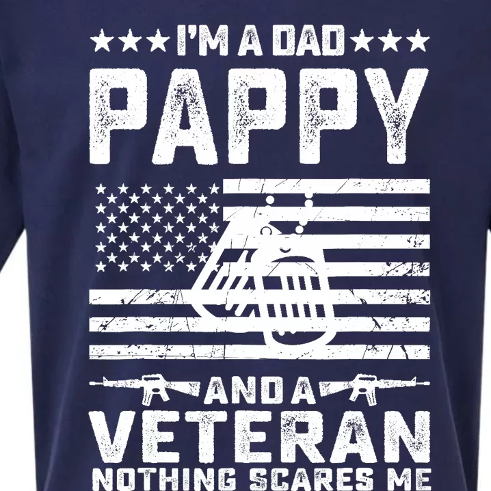 I'm a Dad Pappy and a Veteran nothing scares me Funny Gifts Sueded Cloud Jersey T-Shirt