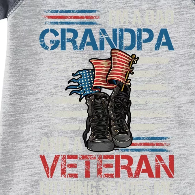 Im A Dad Grandpa And A Veteran Nothing Scares Me Infant Baby Jersey Bodysuit