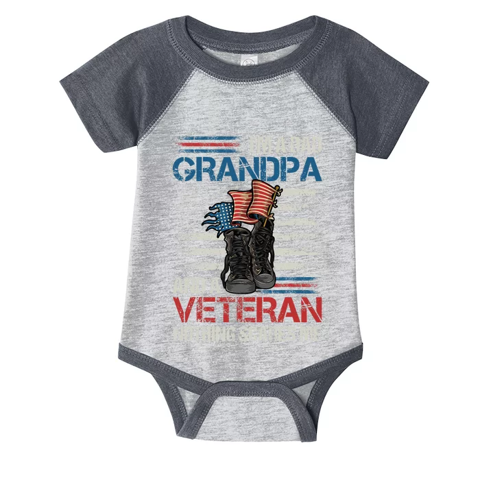 Im A Dad Grandpa And A Veteran Nothing Scares Me Infant Baby Jersey Bodysuit