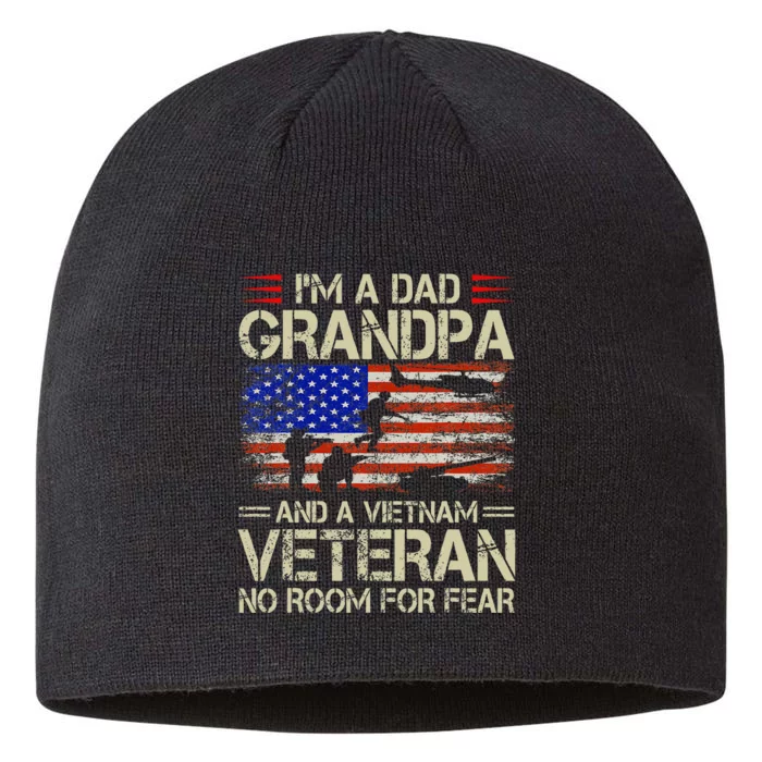 IM A Dad Grandpa And Vietnam Veteran Us Flag Papa 8 1/2in Sustainable Knit Beanie