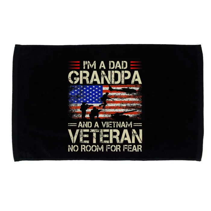 IM A Dad Grandpa And Vietnam Veteran Us Flag Papa Microfiber Hand Towel