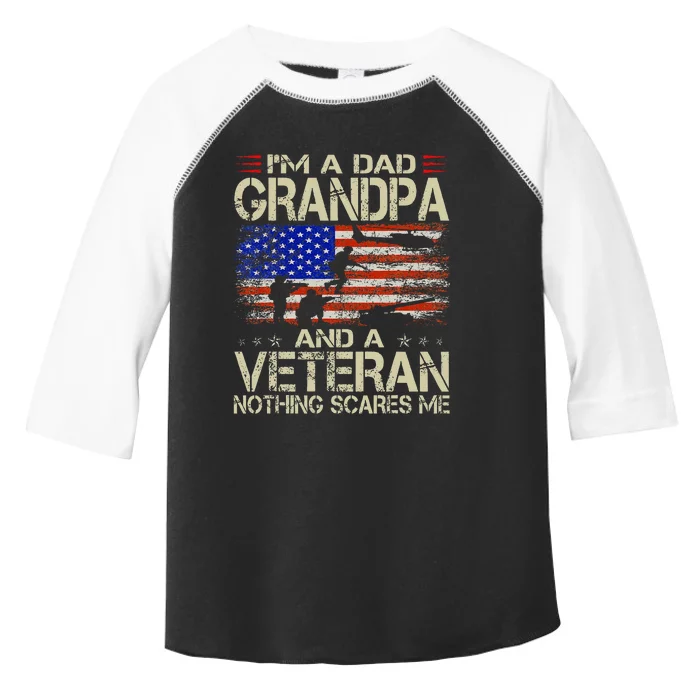 IM A Dad Grandpa And Veteran Funny Retro Papa Grandpa Toddler Fine Jersey T-Shirt