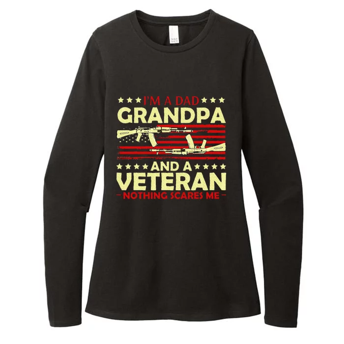 Im A Dad Grandpa And Veteran Nothing Scares Me Fathers Day Womens CVC Long Sleeve Shirt