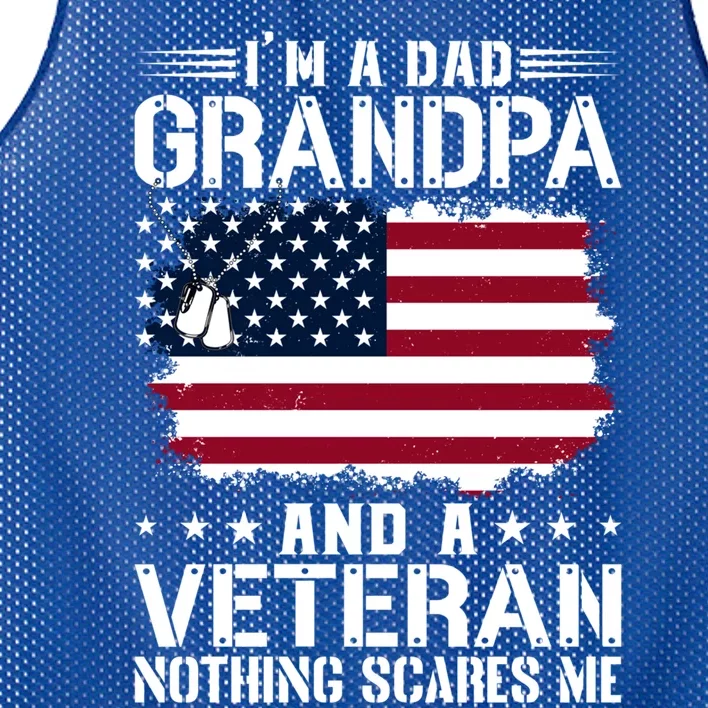 IM A Dad Grandpa And A Veteran Nothing Scares Me Mesh Reversible Basketball Jersey Tank