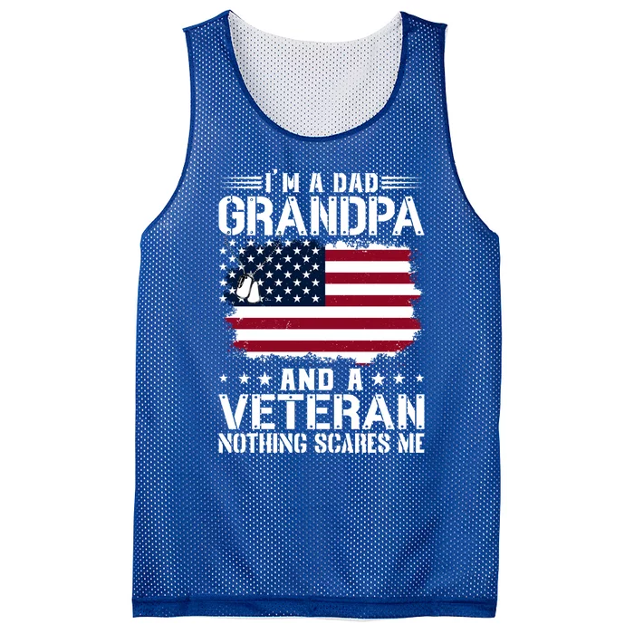 IM A Dad Grandpa And A Veteran Nothing Scares Me Mesh Reversible Basketball Jersey Tank