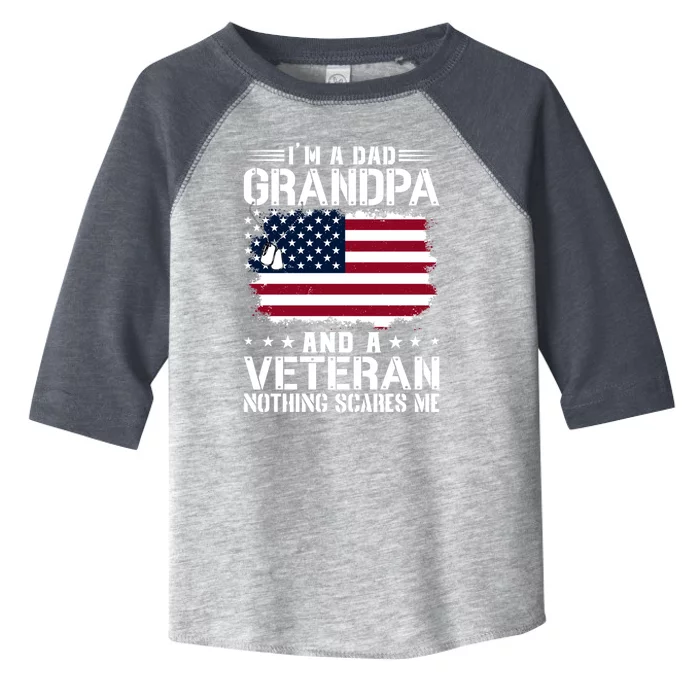 IM A Dad Grandpa And A Veteran Nothing Scares Me Toddler Fine Jersey T-Shirt